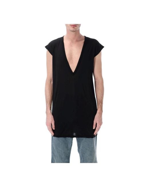 Rick Owens Black Sleeveless Tops for men