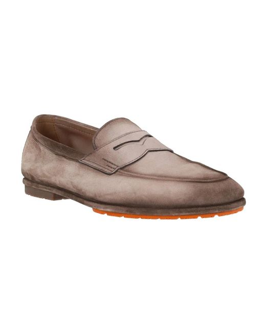 Santoni Brown Loafers for men