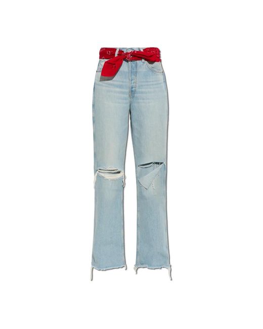 Re/done Rechte Jeans in het Blue