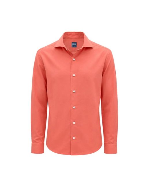 Fedeli Pink Casual Shirts for men
