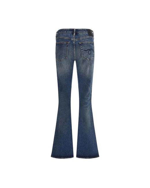 R13 Jeans ,Blauw ,Katoen Flare Jeans Met Medium Taille in het Blue