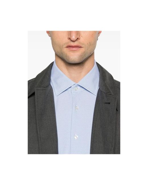 Xacus Blau/weißes hemd mit diamantmuster in Blue für Herren