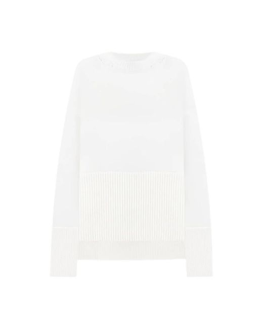Dondup White Round-Neck Knitwear