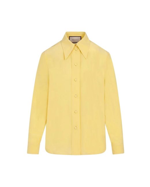 Camicia in seta gialla di Gucci in Yellow
