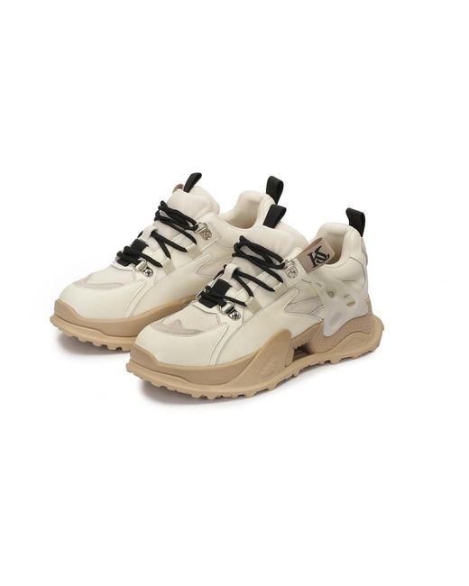 Kazar White Sneaker Aus Kombinierten Materialien