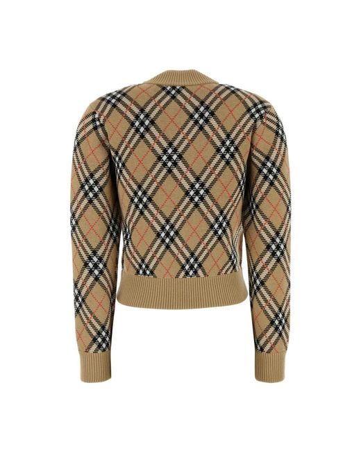Burberry Jassen ,Wol Geruite Cardigan Van Wolmix in het Green