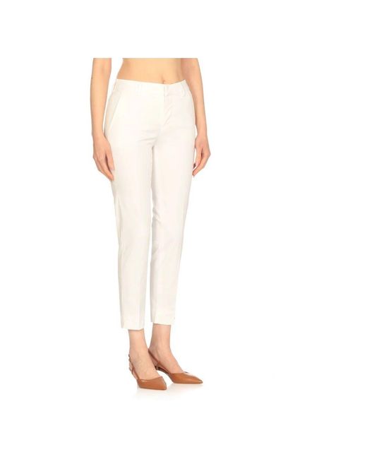 PT Torino White Weiße Baumwollhose Mit Taschen