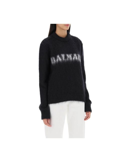 Balmain Black Round-Neck Knitwear