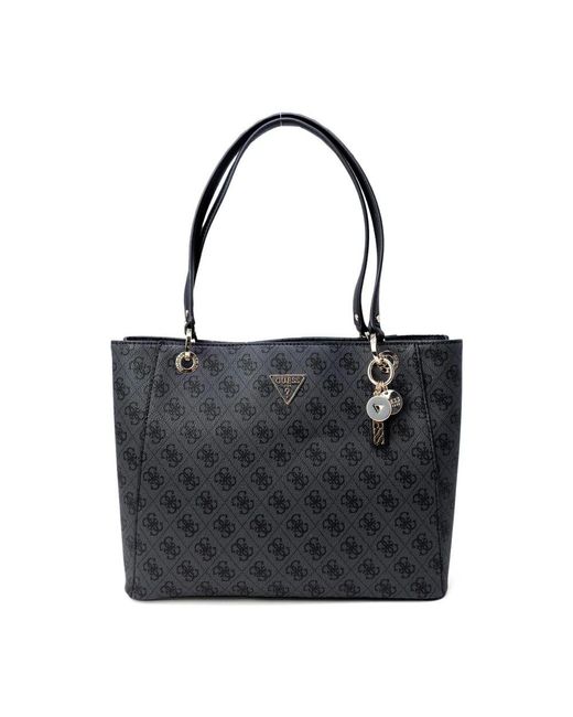 Guess Black Graue handtasche mit reißverschluss