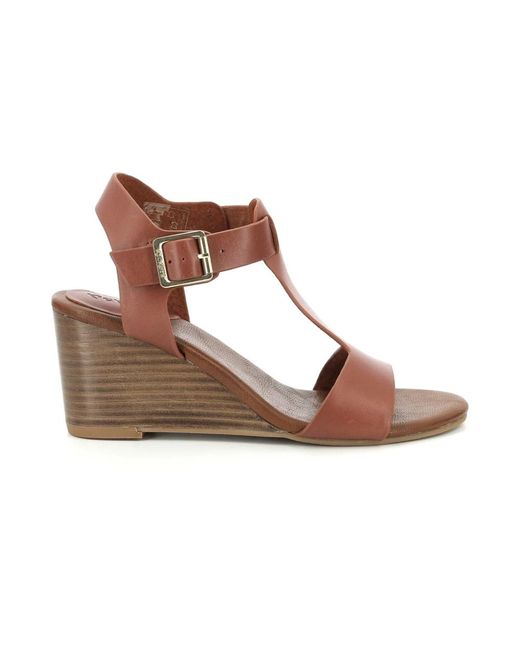 Kickers Schoenen ,Bruin ,Leer Comfort Leren Sandalen Kick Volage in het Brown