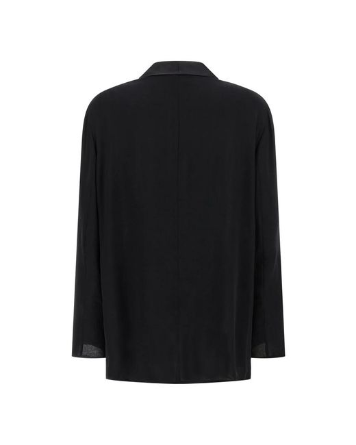 Alberta Ferretti Silk Georgette Blazer in het Black