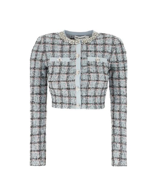 Self-Portrait Gray Tweed Jackets