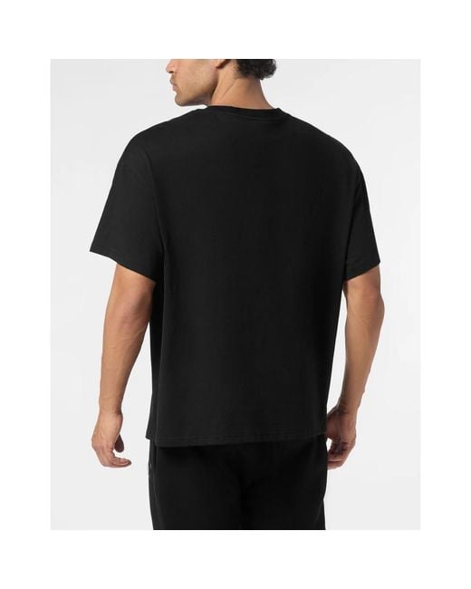 Philipp Plein T-Shirt Ronde Hals Ss Logo in het Black voor heren
