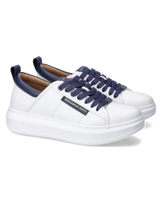 Eco sneakers bianco blu di Alexander Smith in Blue da Uomo