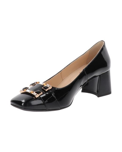 Nero Giardini Black Leder high heels slip-on