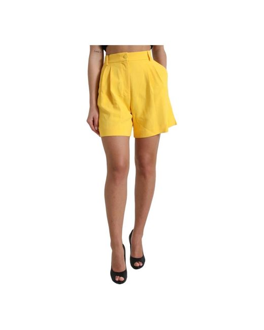 Dolce & Gabbana Yellow Short Shorts