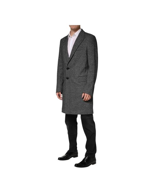 Dolce & Gabbana Black Single-Breasted Coats for men