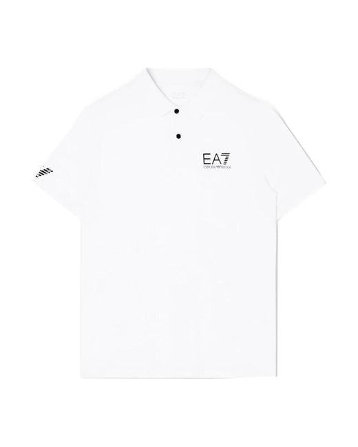 EA7 White Polo Shirts for men