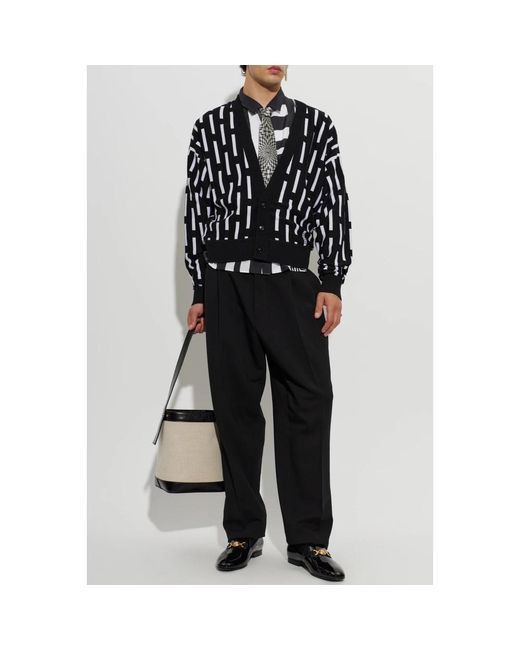 Versace Stretch Wool Tailored Pants in het Black voor heren