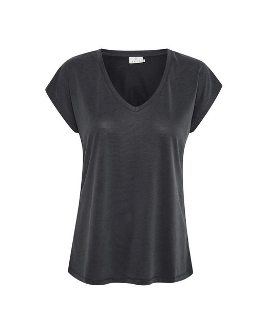 T-Shirts Kaffe de color Black