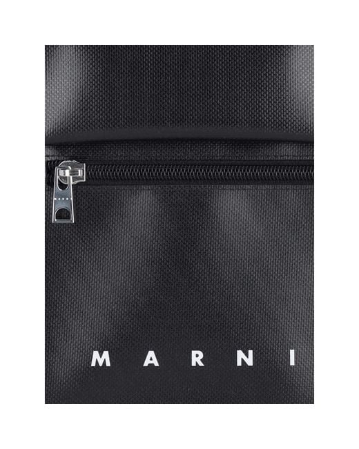 Marni Schwarze crossbody-tasche mit logo-print in Black für Herren