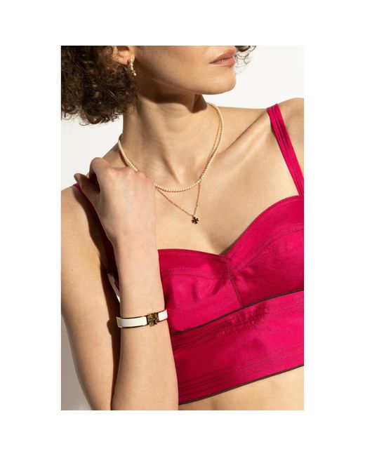 Tory Burch Accessoires ,Kira Emaille Armband in het Metallic