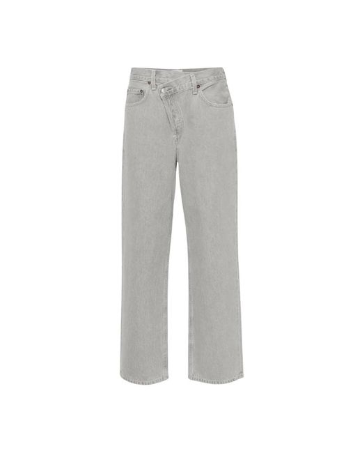 Agolde Gray Straight Jeans