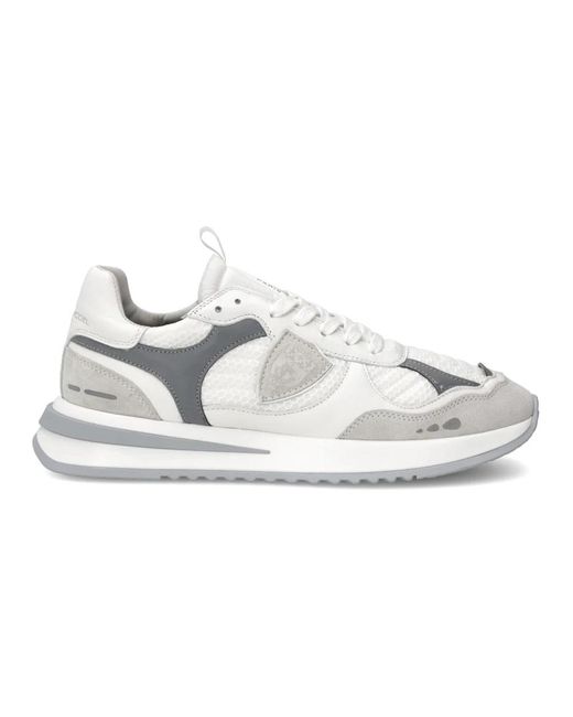 Philippe Model Graue sneakers aus leder und stoff in Metallic für Herren