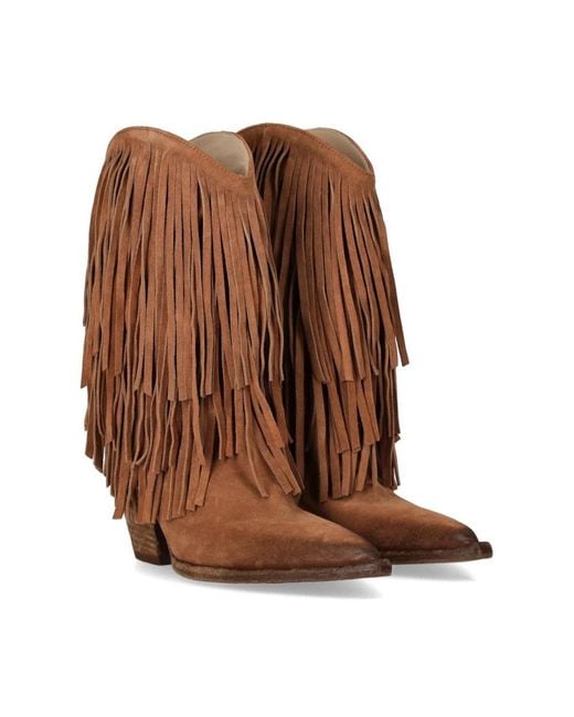 Elena Iachi Brown Cowboy Boots