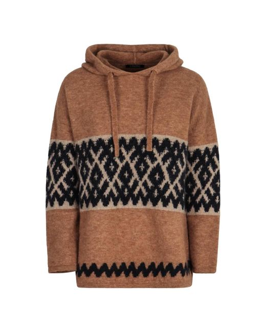Max Mara Geometrische Jacquard Hoodie in het Brown