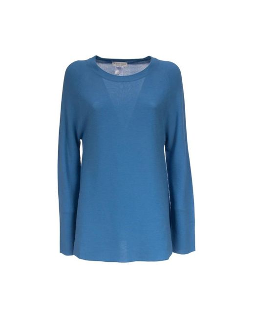 Camisa de algodón de manga larga corte regular Le Tricot Perugia de color Blue