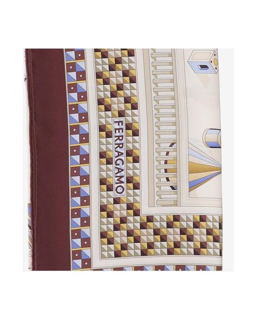 Ferragamo Brown Silky Scarves