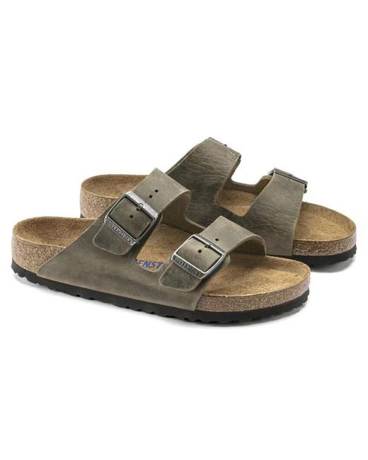 Birkenstock Arizona sfb sandalen – faded geöltes leder in Green für Herren