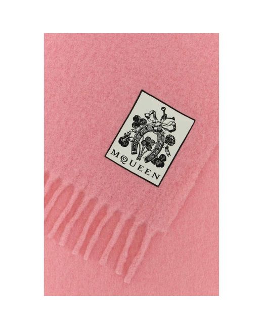 McQueen Pink Winter Scarves