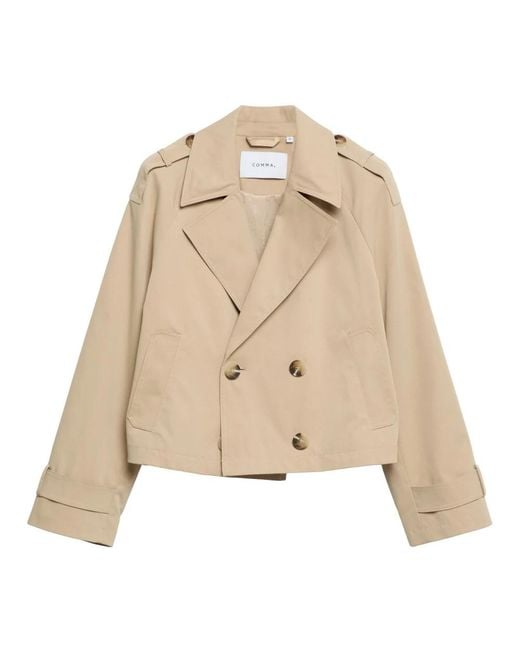 Comma, Cropped Trench-Jas in het Natural