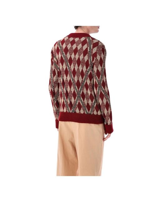 Dries Van Noten Red V-Neck Knitwear for men