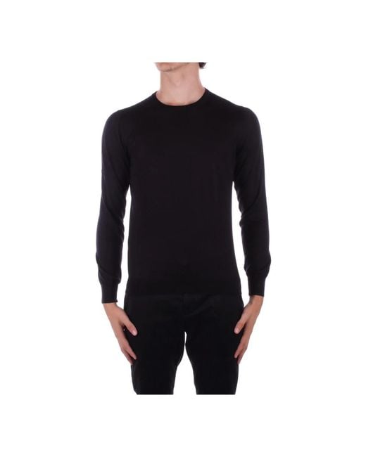 Round-Neck Knitwear di Tagliatore in Black da Uomo