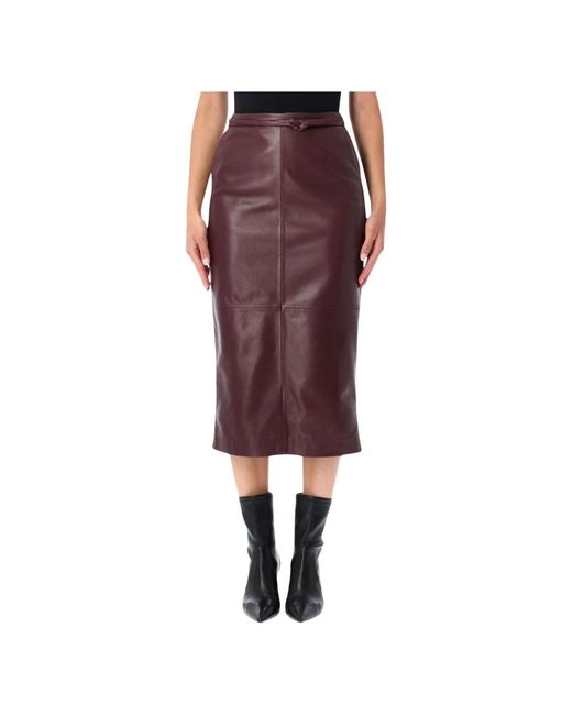 Alberta Ferretti Red Leather Skirts