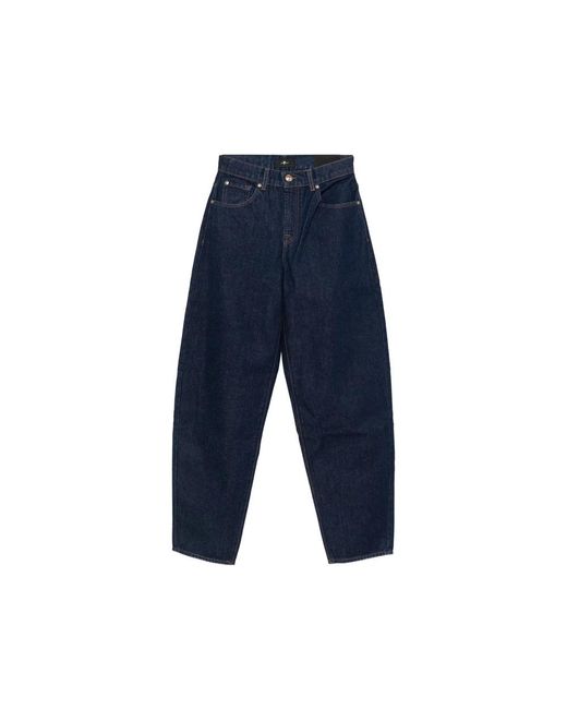 7 For All Mankind Blue Loose-Fit Jeans