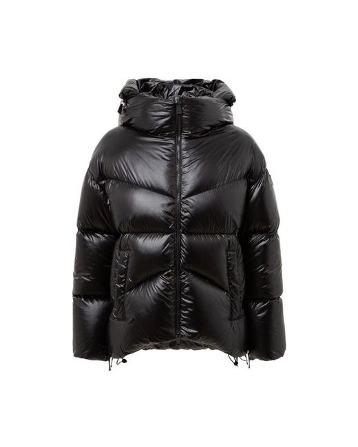 Add Black Schwarze Polyamid Kapuzenjacke Mantel