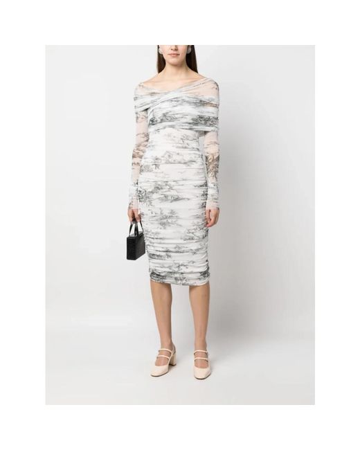 Philosophy Di Lorenzo Serafini Gray Midi Dresses