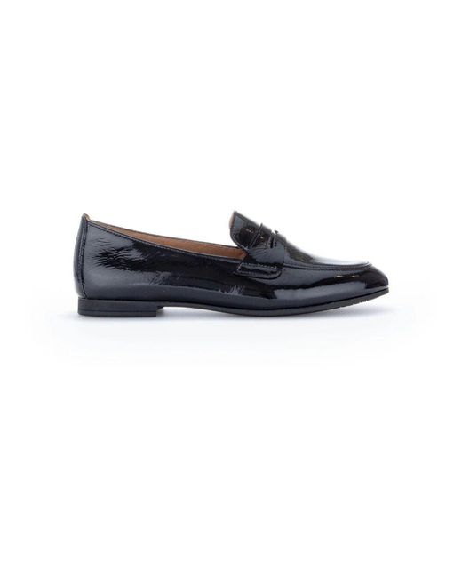Gabor Blue Schwarze lederloafer