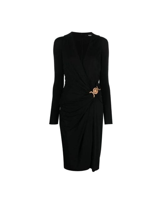 Versace Black Schwarzes midi kleid