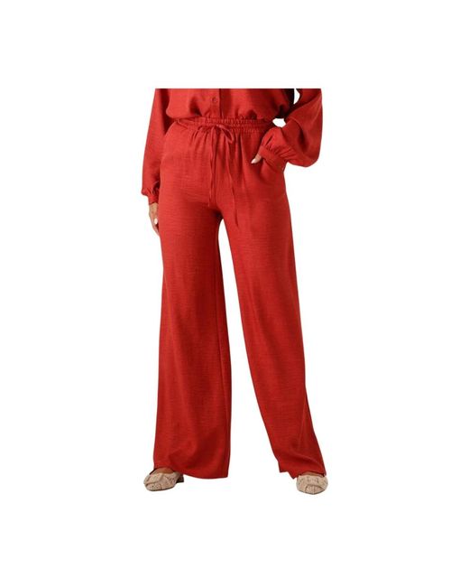 Ydence Wide Trousers in het Red
