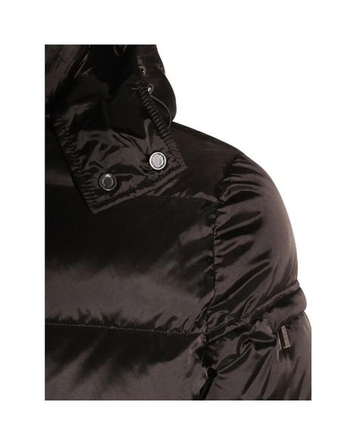 Moorer Jassen ,Zwart ,Leer Brett Hooded Down Jacket in het Black voor heren