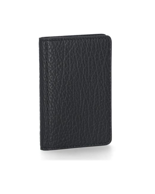 Maison Margiela Schwarzer pebble-leder-kartenhalter in Black für Herren