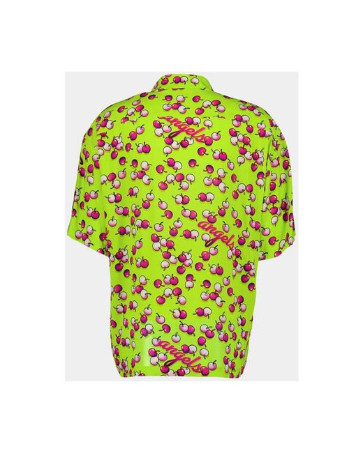 Palm Angels Green Short Sleeve Shirts for men