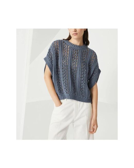 Brunello Cucinelli Blue Blaue avion strickpullover