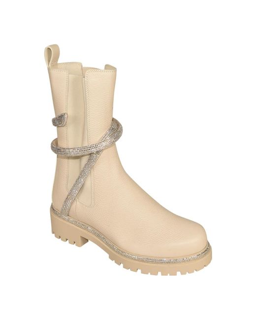 Rene Caovilla Natural Chelsea Boots