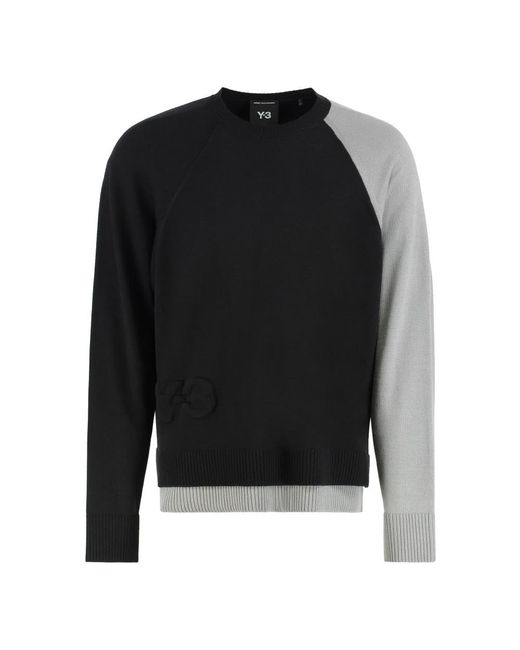 Round-Neck Knitwear di Y-3 in Black da Uomo